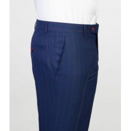Costum blue navy cu insertii bordo